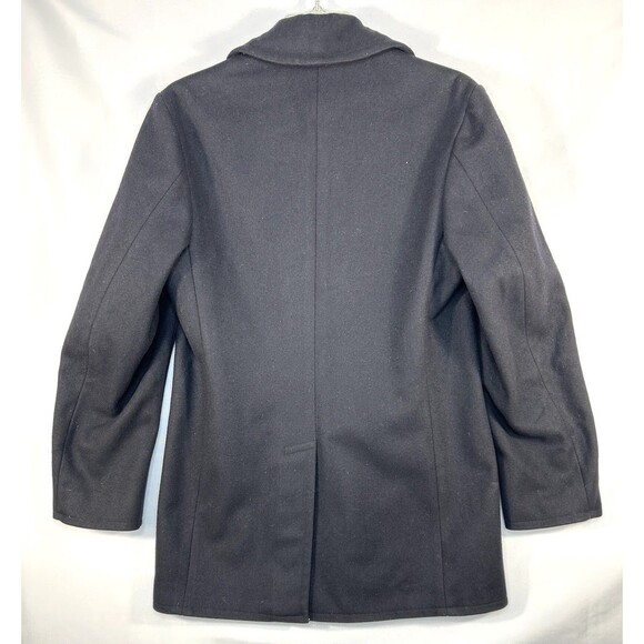 Vintage US Navy Wool Overcoat Pea Coat Black Military USA Sz 38 L - Picture 3 of 9